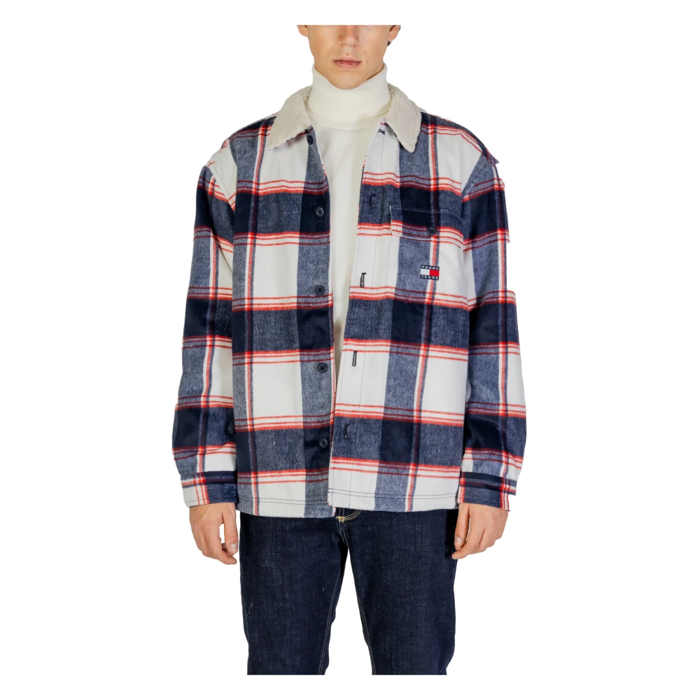 Tommy Jeans Blauw Geruite Knoopjas Blue Heren