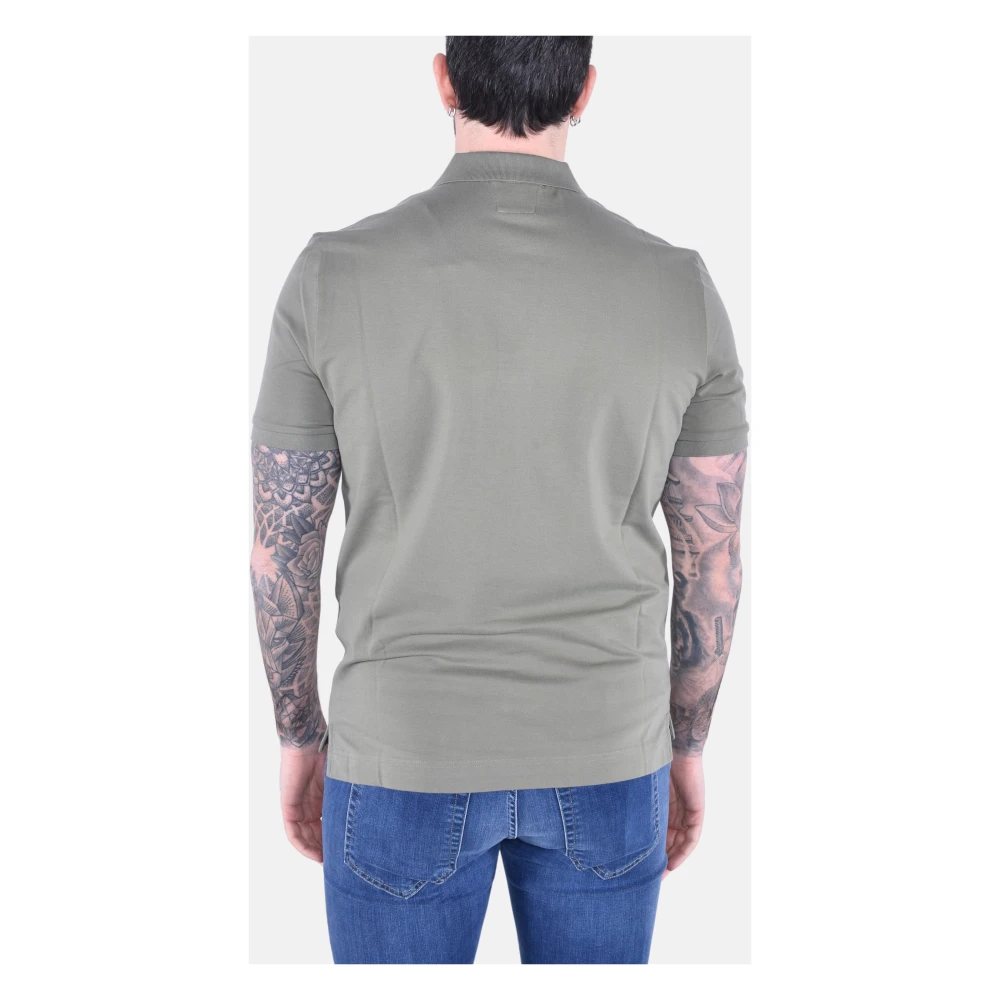 C.P. Company Stretch Piqué Korte Mouw Polo Green Heren