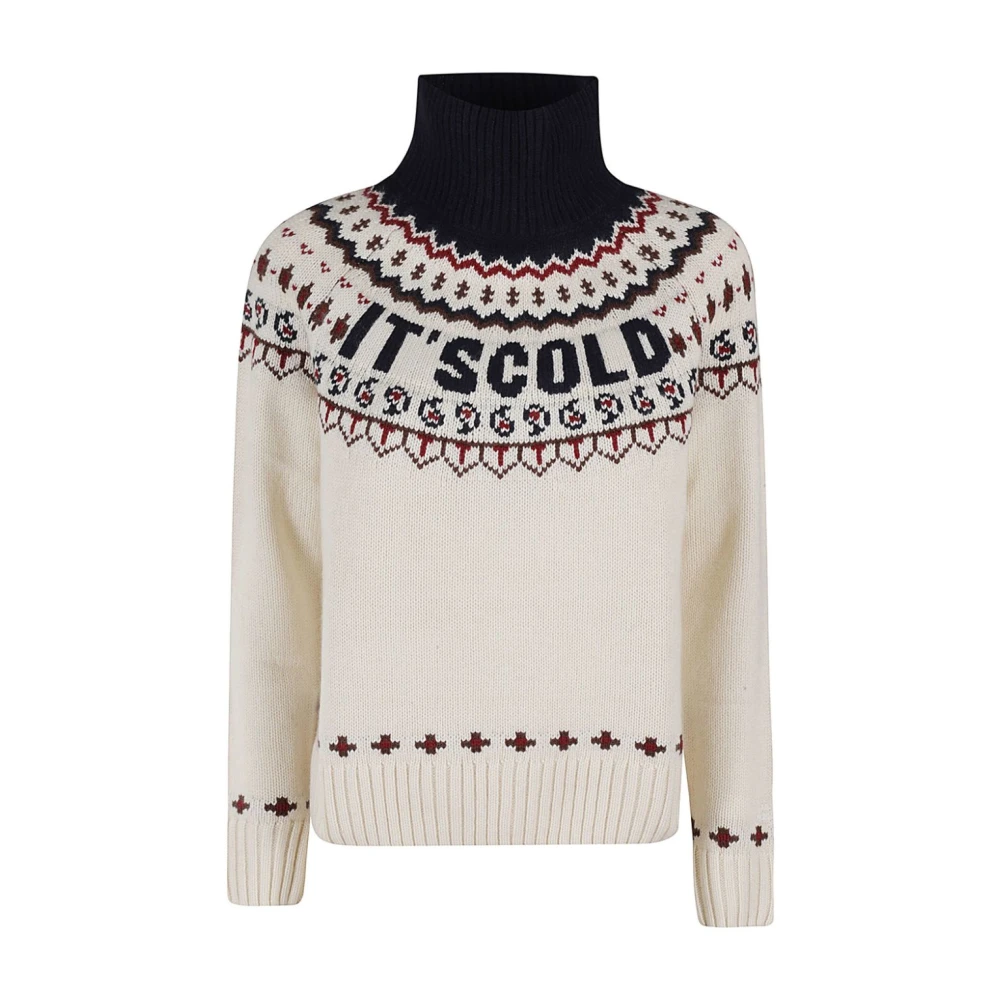 MC2 Saint Barth Blauwe Fair Isle Gebreide Coltrui Multicolor Dames