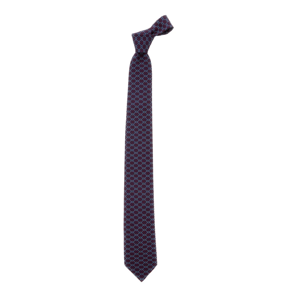 Salvatore Ferragamo Zelig Multicolor Zijden Stropdas Met All-Over Print Multicolor Heren