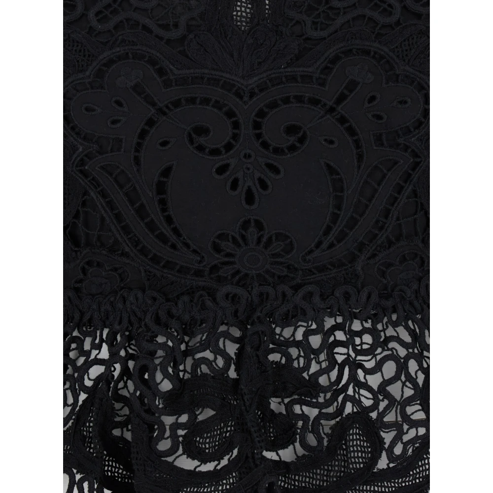 Sea NY Zwart Geborduurde Katoenen Cropped Top Black Dames