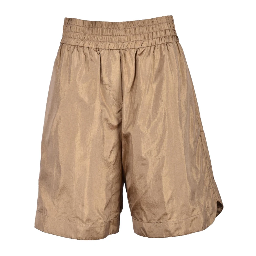 Douuod Woman Zijde Blend Bermuda Shorts Brown Dames