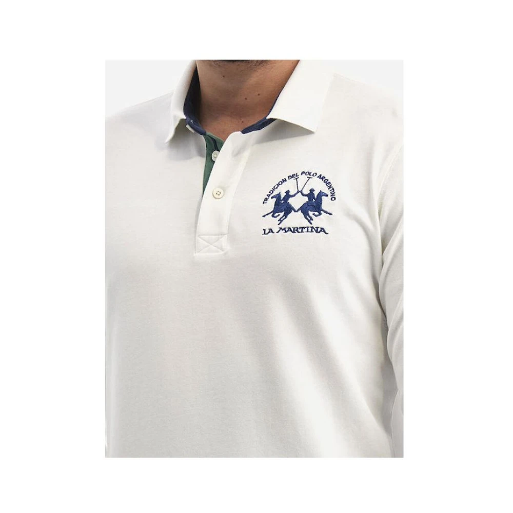 LA MARTINA Wit Langarm Poloshirt White Heren