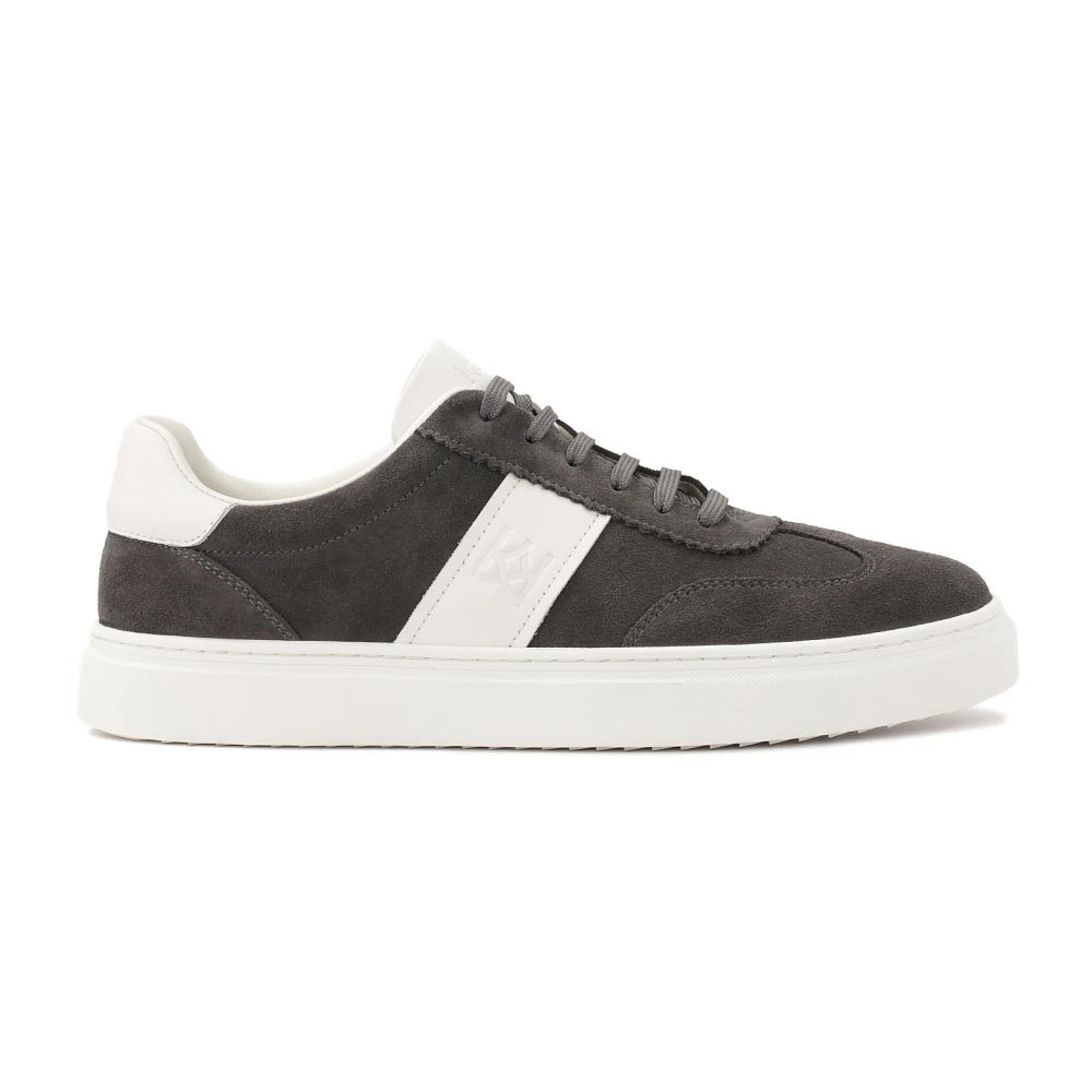Kazar Grijze suède sneakers met witte inzetstukken Heren Schoenen Grijs