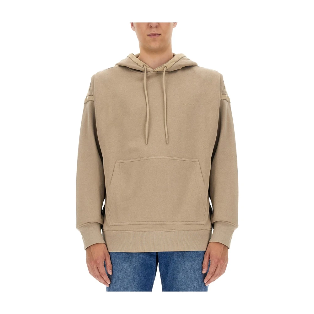 Helmut Lang Geborduurde Logo Hoodie Beige Heren