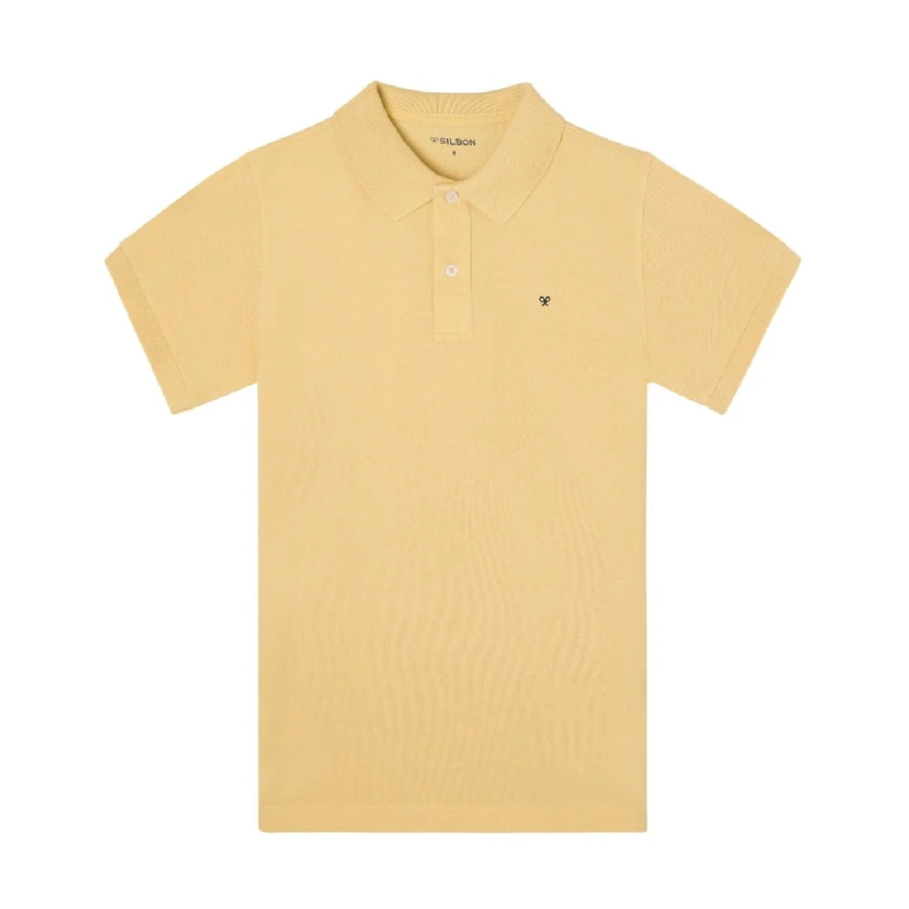Silbon Men's Yellow Polo Shirts, 2XL, Polo Clásico