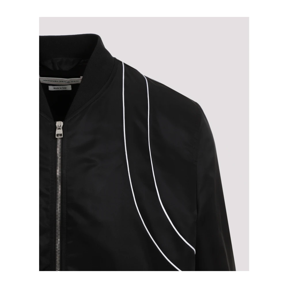 alexander mcqueen Zwarte Bomberjack Black Heren