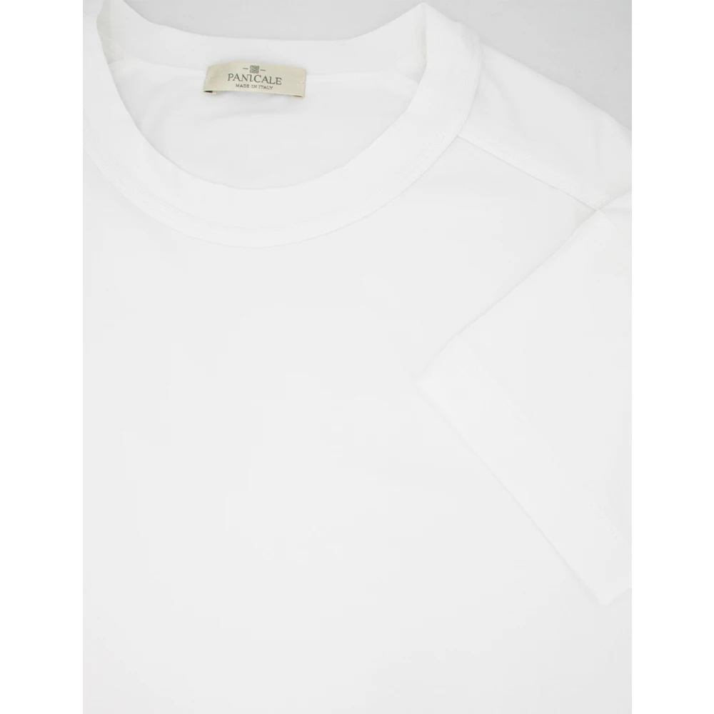 Panicale Geborduurde Crew-neck T-shirt voor de lente White Dames