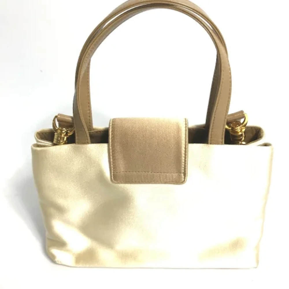 Bvlgari Vintage Pre-owned Fabric shoulder-bags Beige Dames