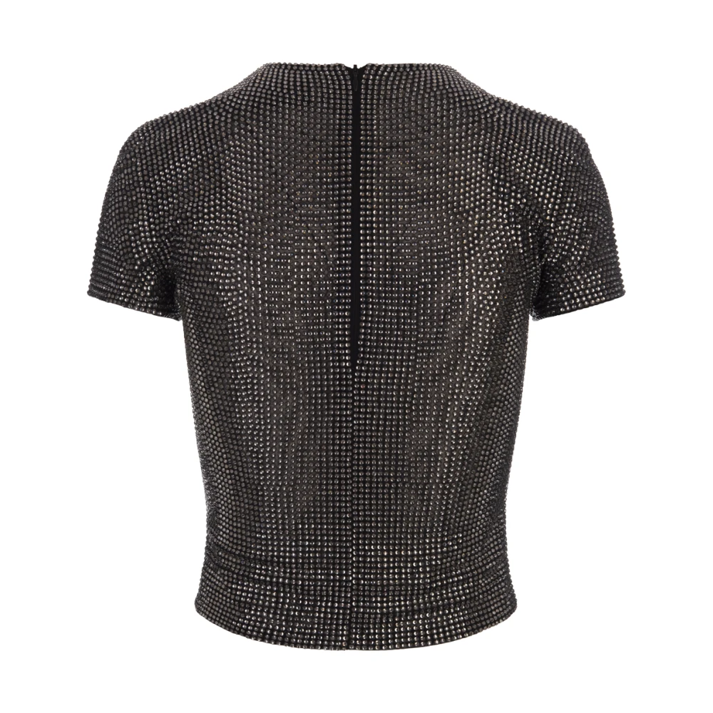 Giuseppe Di Morabito Zwart Kristalversierde Crew-Neck Top Black Dames