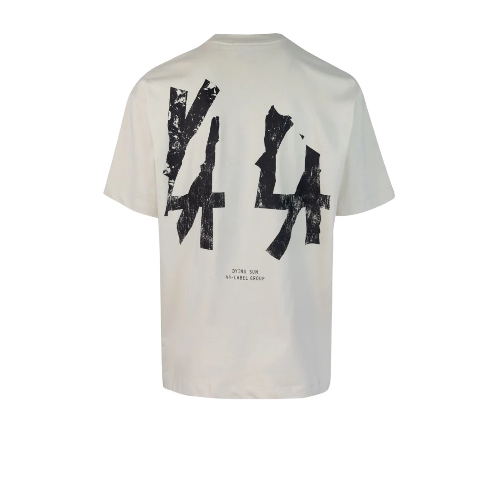 44 Label Group Unisex Boxy Fit Logo Print T-shirt Beige Heren