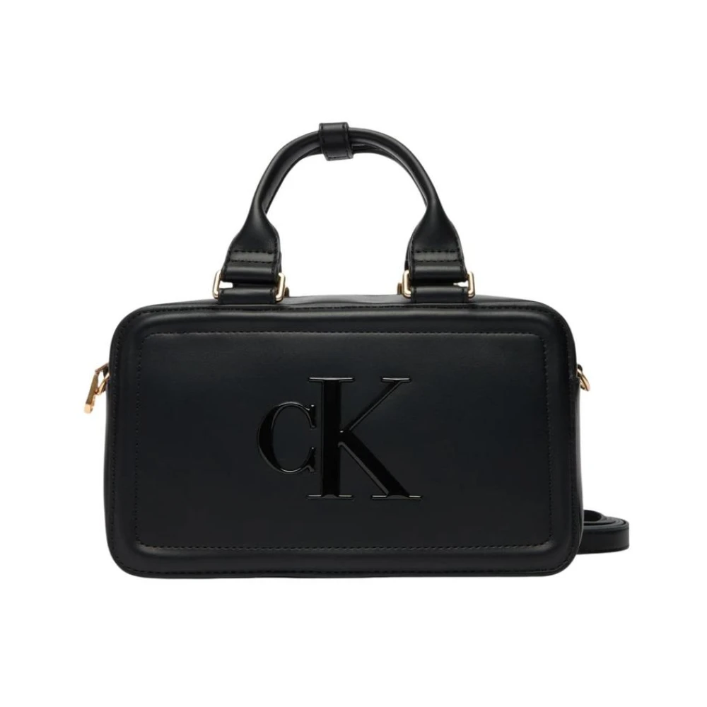 Calvin Klein Women's Black Handbag With Zip Closure And Shoulder Strap