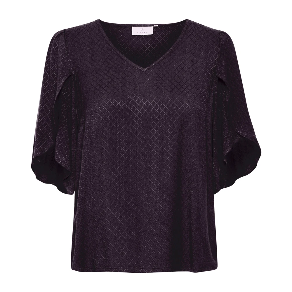 Kaffe Paarse Dawn Blouse met V-Hals Purple Dames