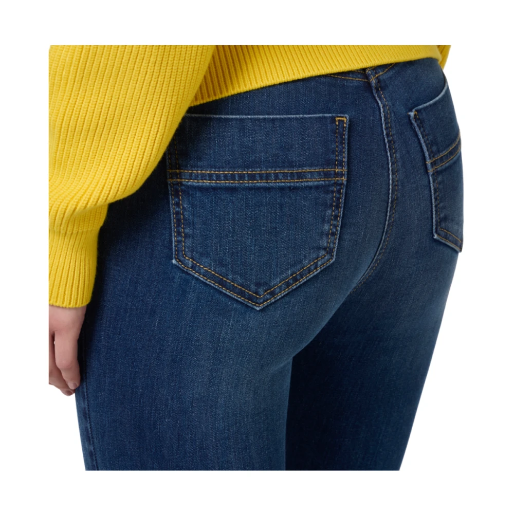 Elisabetta Franchi Skinny Stretch Jeans met Regular Taille Blue Dames