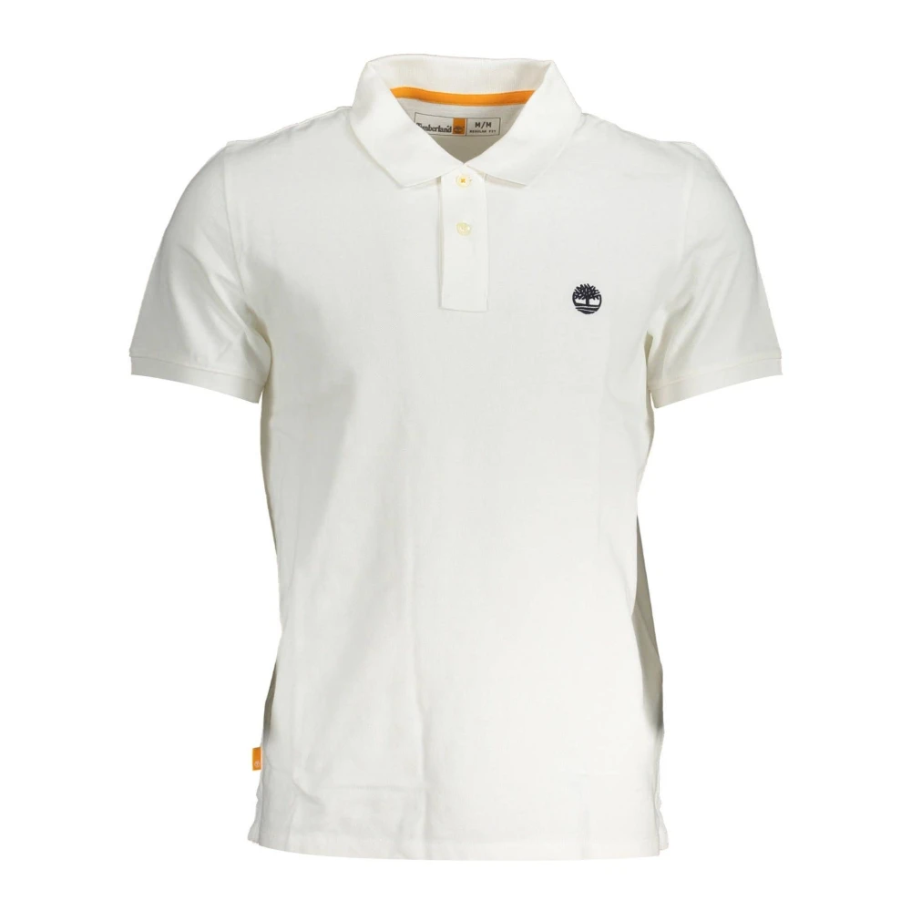 Timberland Men's White Embroidered Polo Shirt