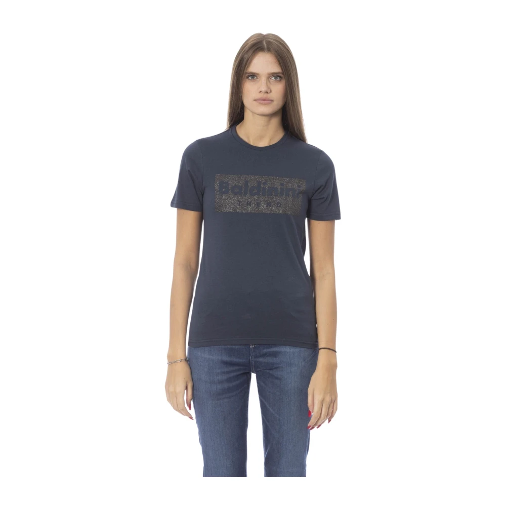 Baldinini Trendy T-shirt met voorprint Blue Dames