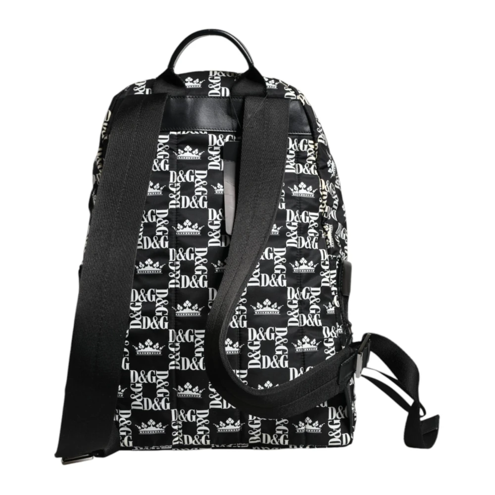 Dolce & Gabbana Nylon rugzak met leren accenten Black Heren