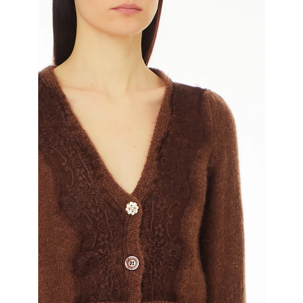 Liu Jo Korte Bruine Cardigan Sweater Brown Dames