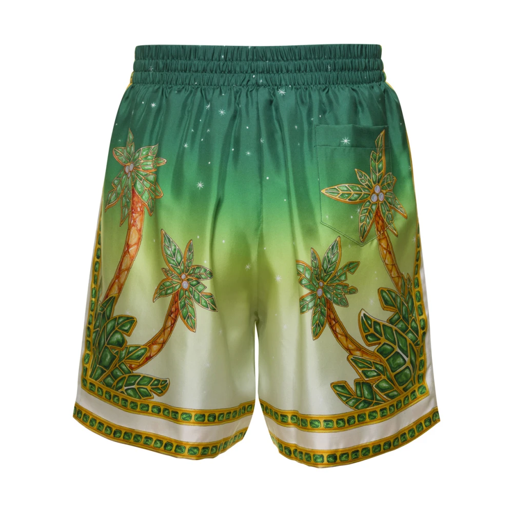 Casablanca Zijden Shorts met Trekkoord in Groen Green Heren