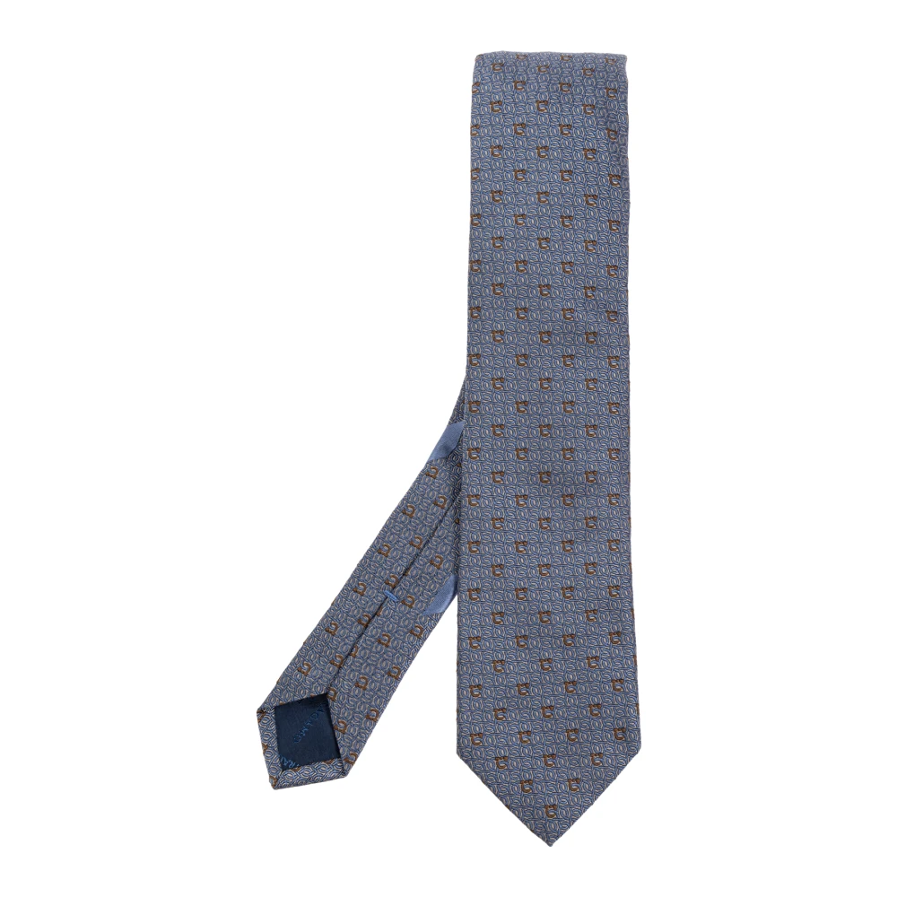 Salvatore Ferragamo Zijden stropdas Blue Heren