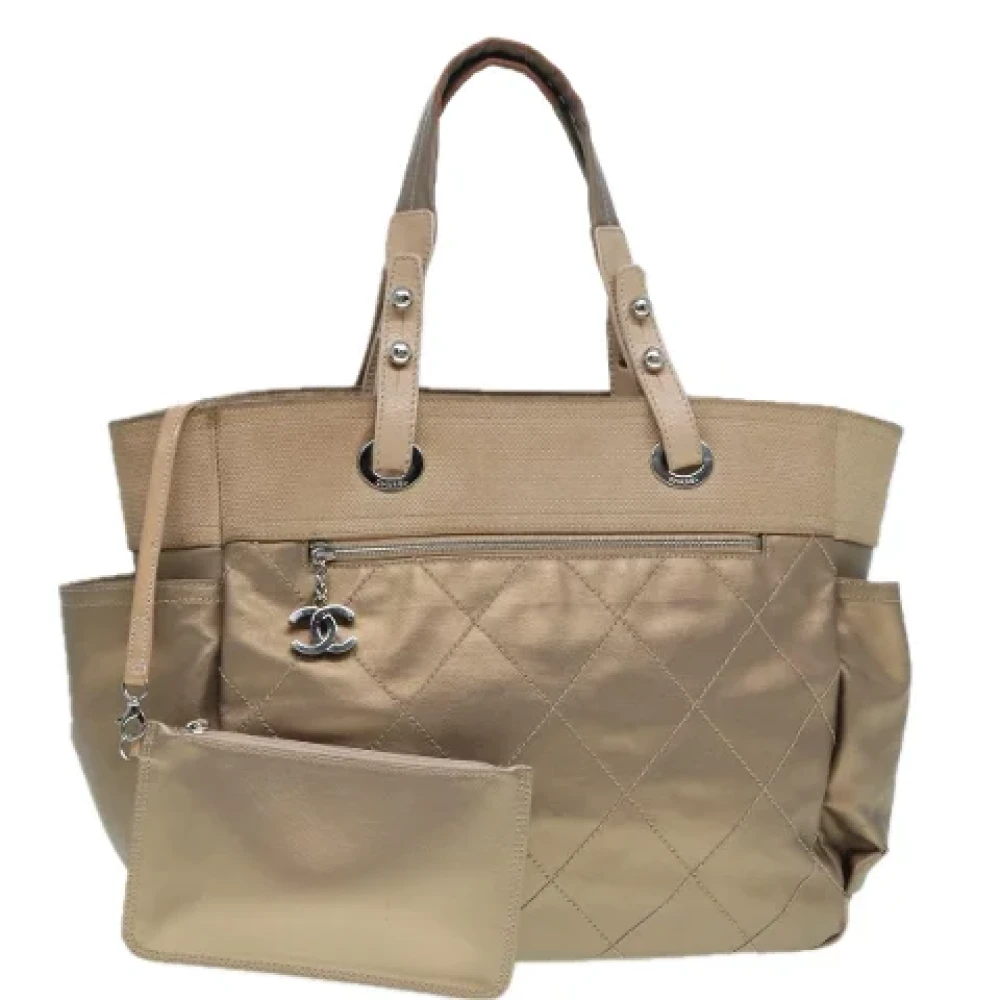 Chanel Vintage Pre-owned Canvas chanel-bags Yellow Dames