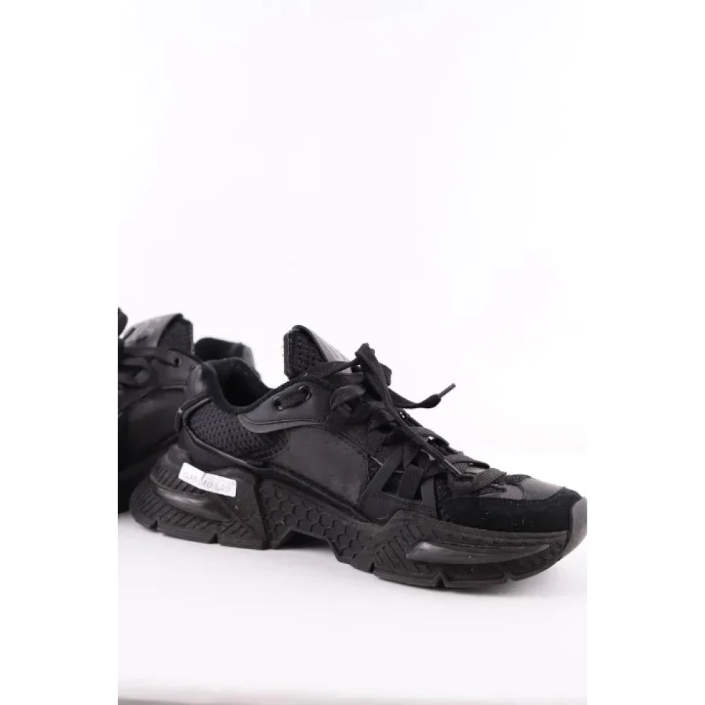 Dolce & Gabbana Pre-owned Leather sneakers Black Heren