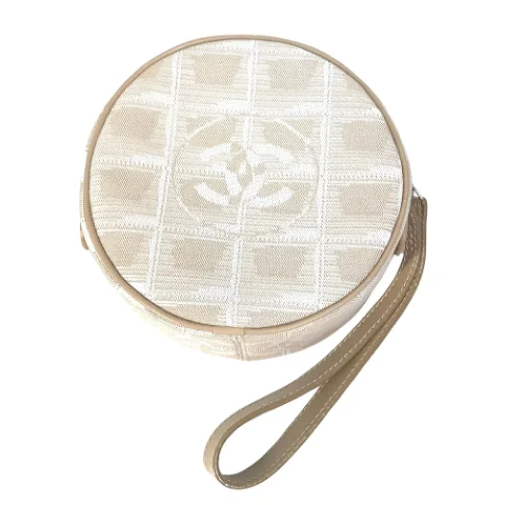 Chanel Vintage Pre-owned Fabric clutches Beige Dames