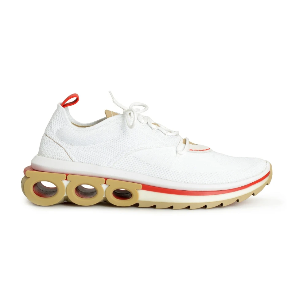Ferragamo Men's White Nima Knit Trainers - Sneakers - 9 1/2 Uk - Shoes