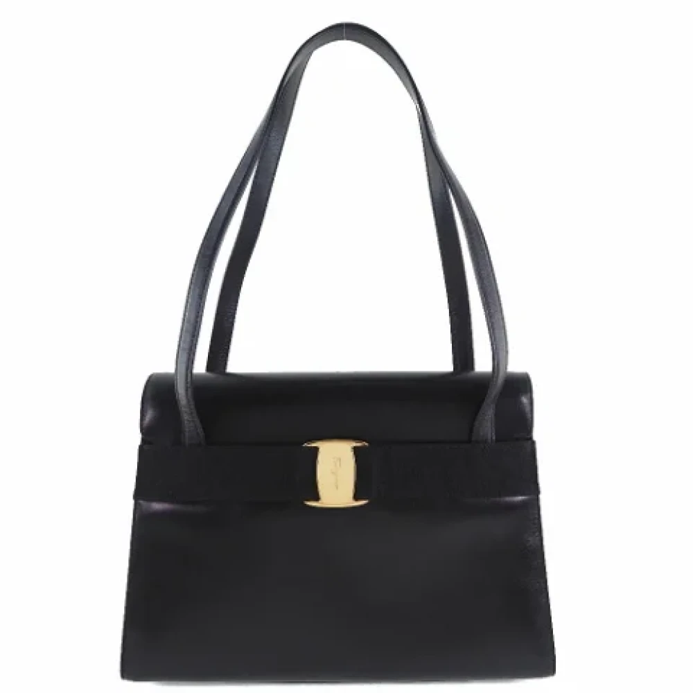 Salvatore Ferragamo Pre-owned Fabric shoulder-bags Black Dames