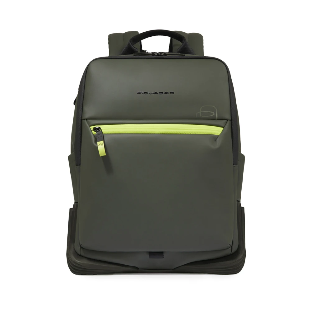 Piquadro Men's Green Backpacks, One Size, Water Resistant Laptop 14 Backpack