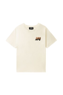 t-shirt-beige-avec-logo-imprime