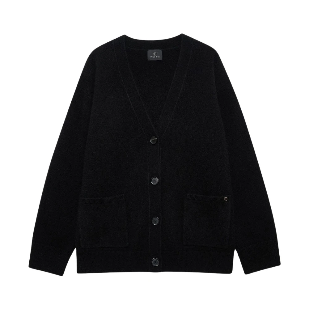 Anine Bing Women's Black Jackson Cardigan - Cardigans - L - Knitwear