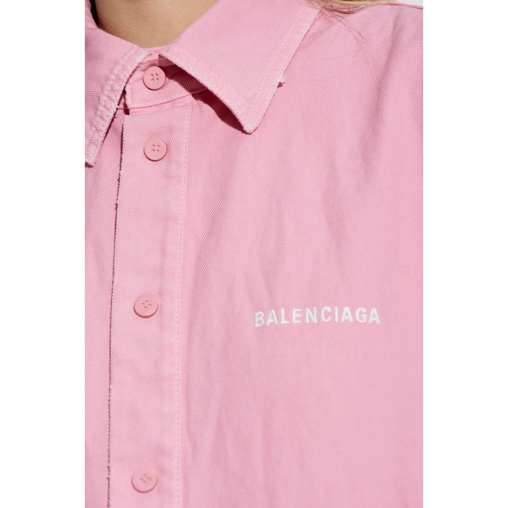 Balenciaga Shirt met logo Pink Dames