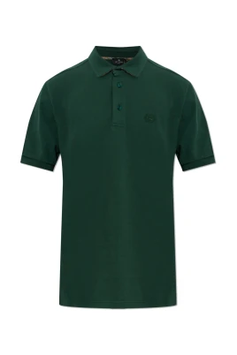 Polo i bomull med broderad logotyp
