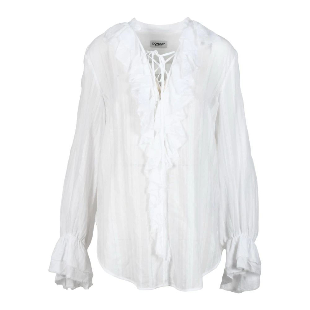Dondup Stijlvolle Blouse van Katoen en Viscose Blue Dames