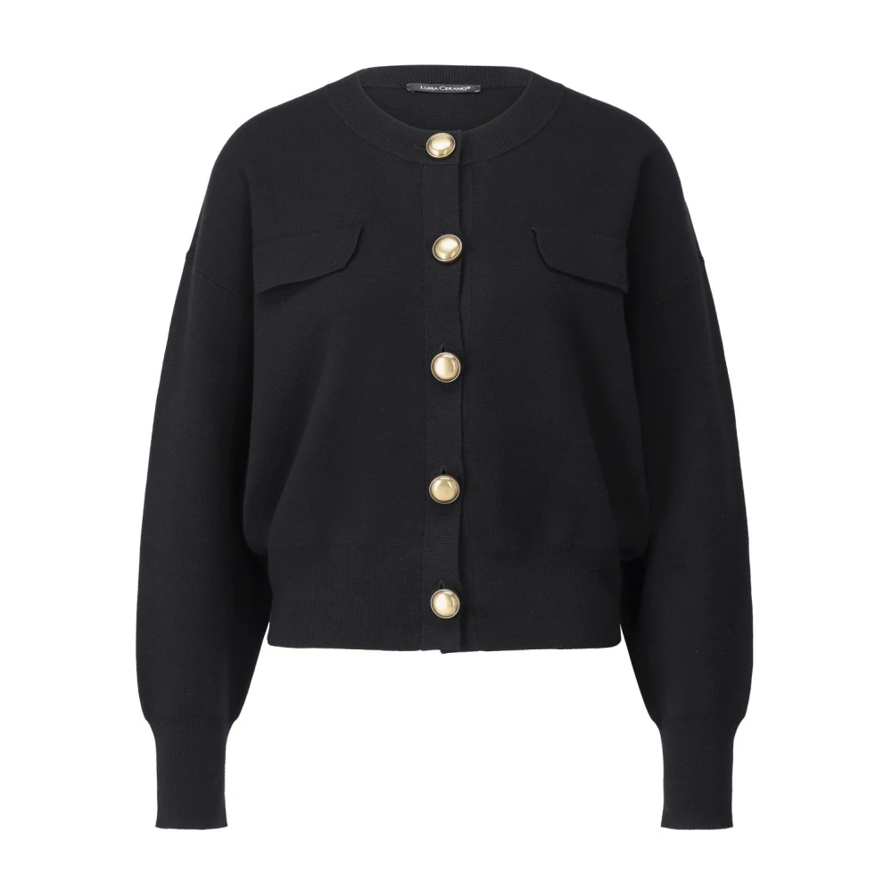 LUISA CERANO Gouden Knoop Vest Black Dames