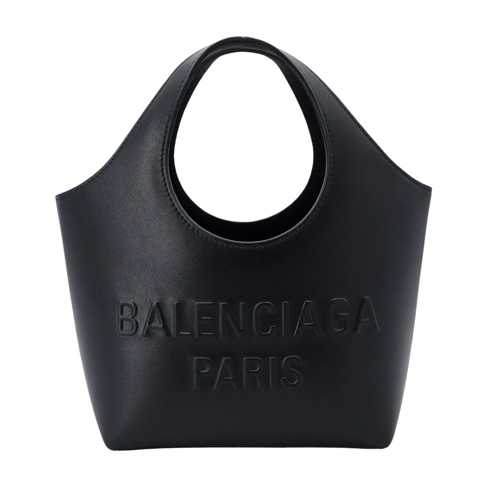 Balenciaga Geëmbosseerde Logo Leren Handtas Black Dames