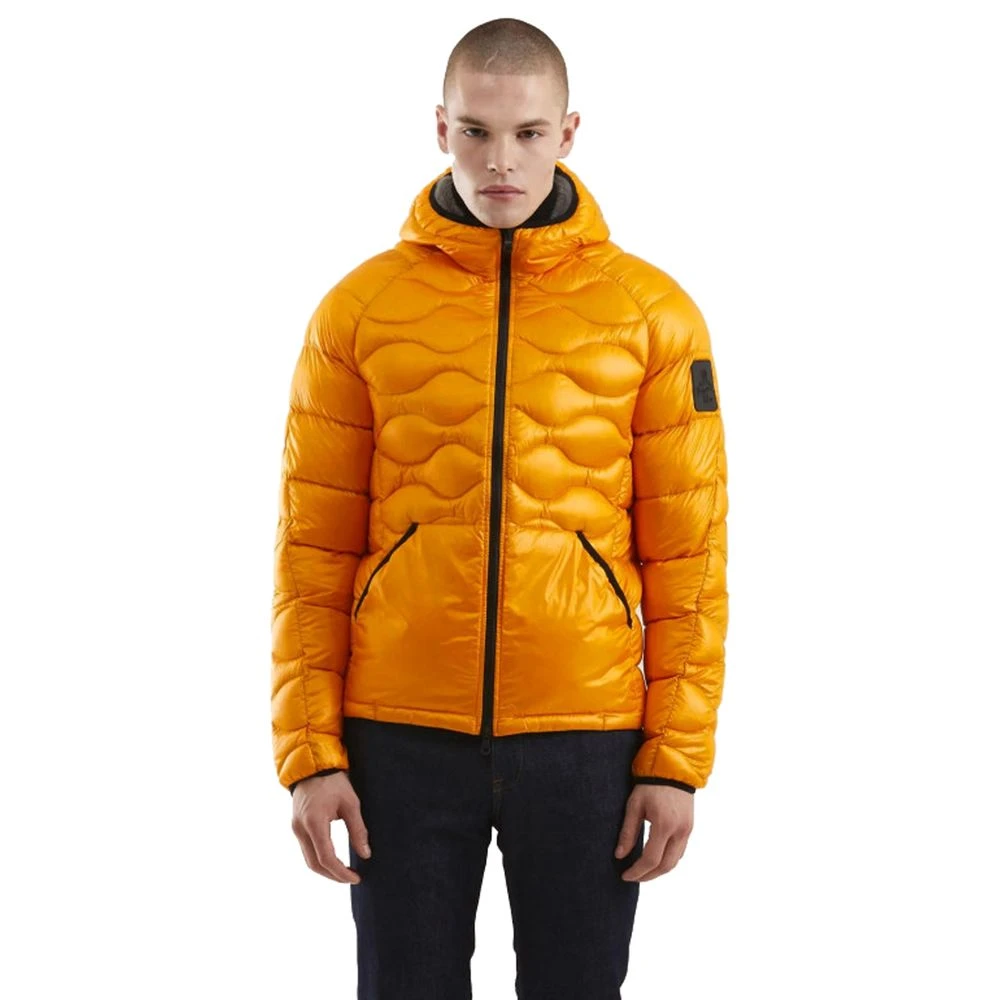 RefrigiWear Oranje Nylon Donsjas met Bont Capuchon Orange Heren
