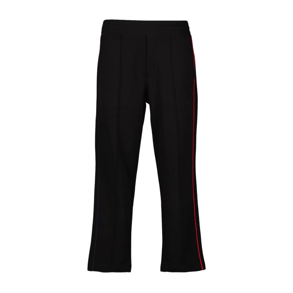 Moncler Men's Black Wide Trousers, Xl, Jogging Trousers Straight Cut Embroidered Logo