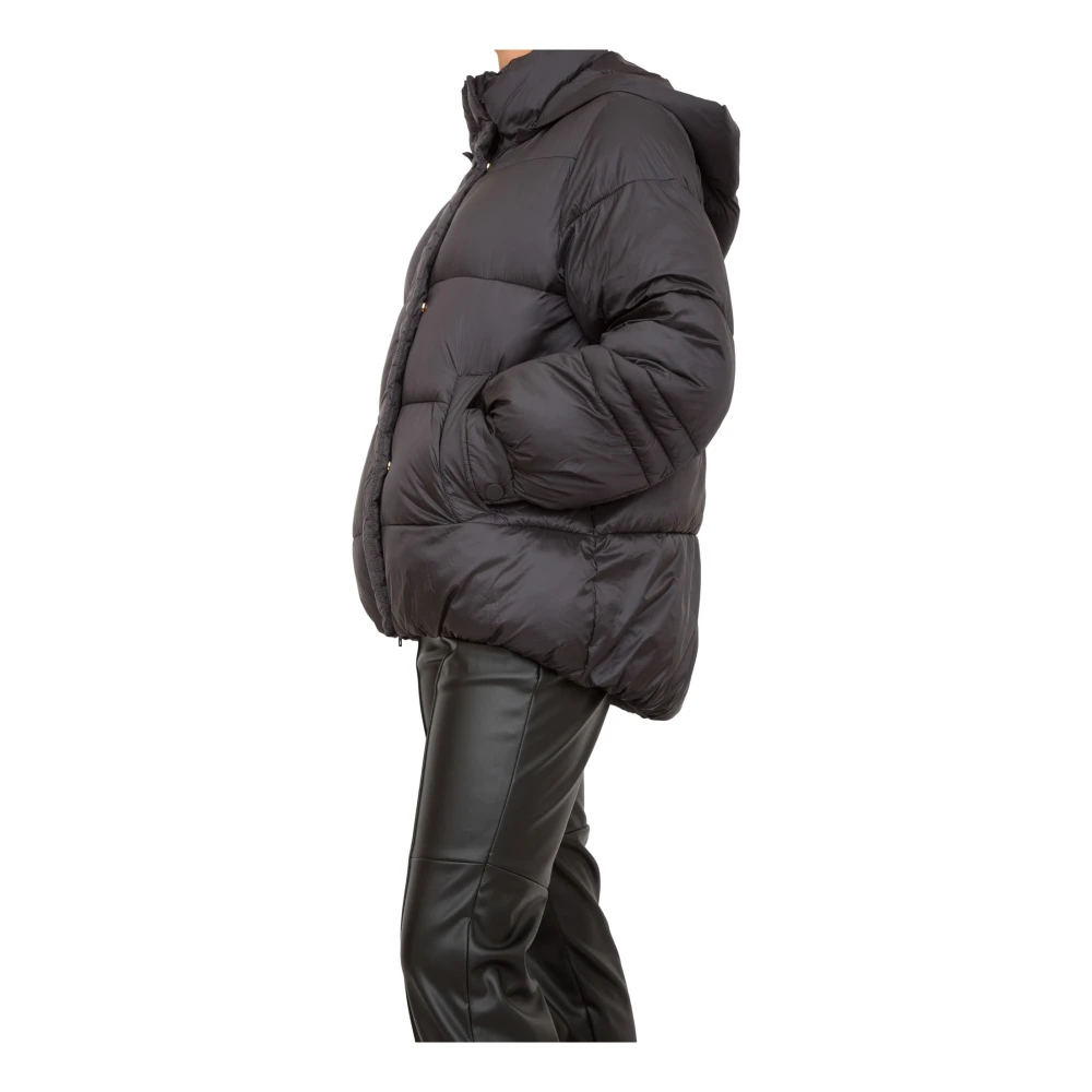 Twinset Gewatteerde Zwarte Jas Black Dames