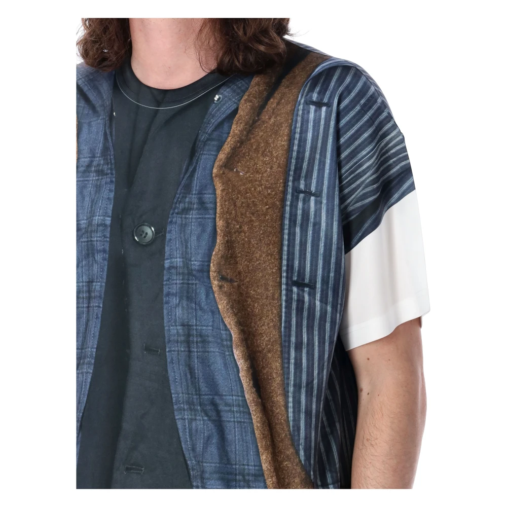 Comme des Garçons Multicolor Gebreid Vest Print T-shirt Multicolor Heren