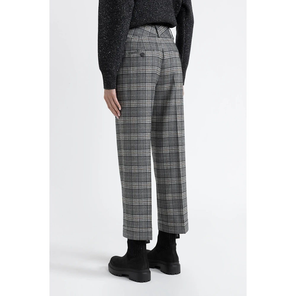PESERICO Wollen op maat gemaakte verkorte broek Gray Dames