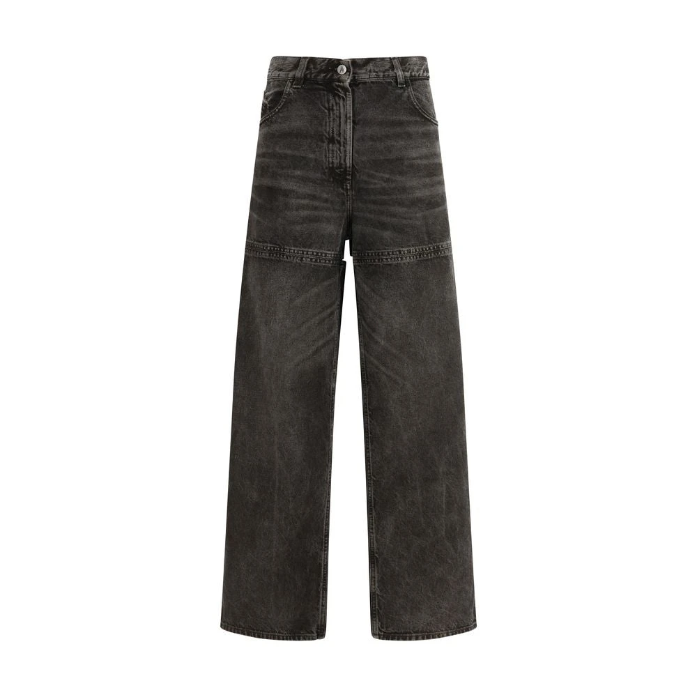 The Attico Women's Gray Cut-Out Jeans - Wide Jeans - W25- Jeans
