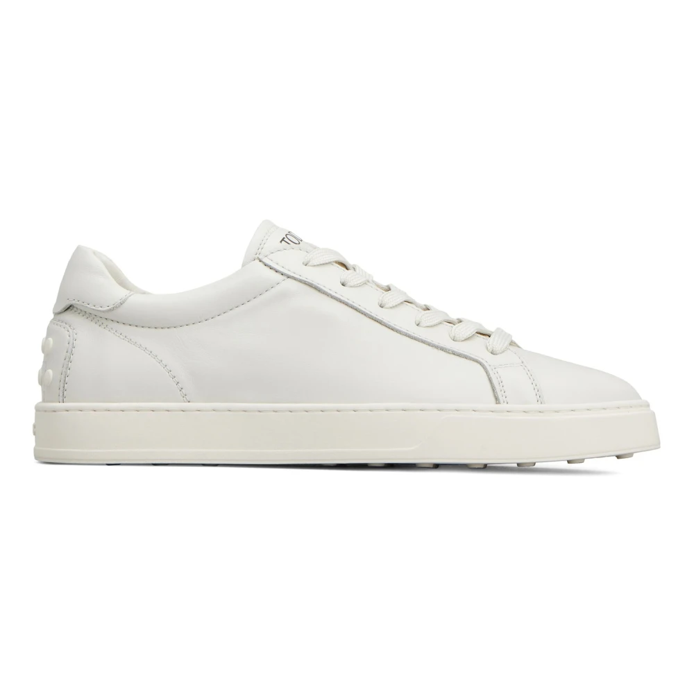 Tod’s Witte Platte Sneakers Minimalistische Stijl Heren Schoenen