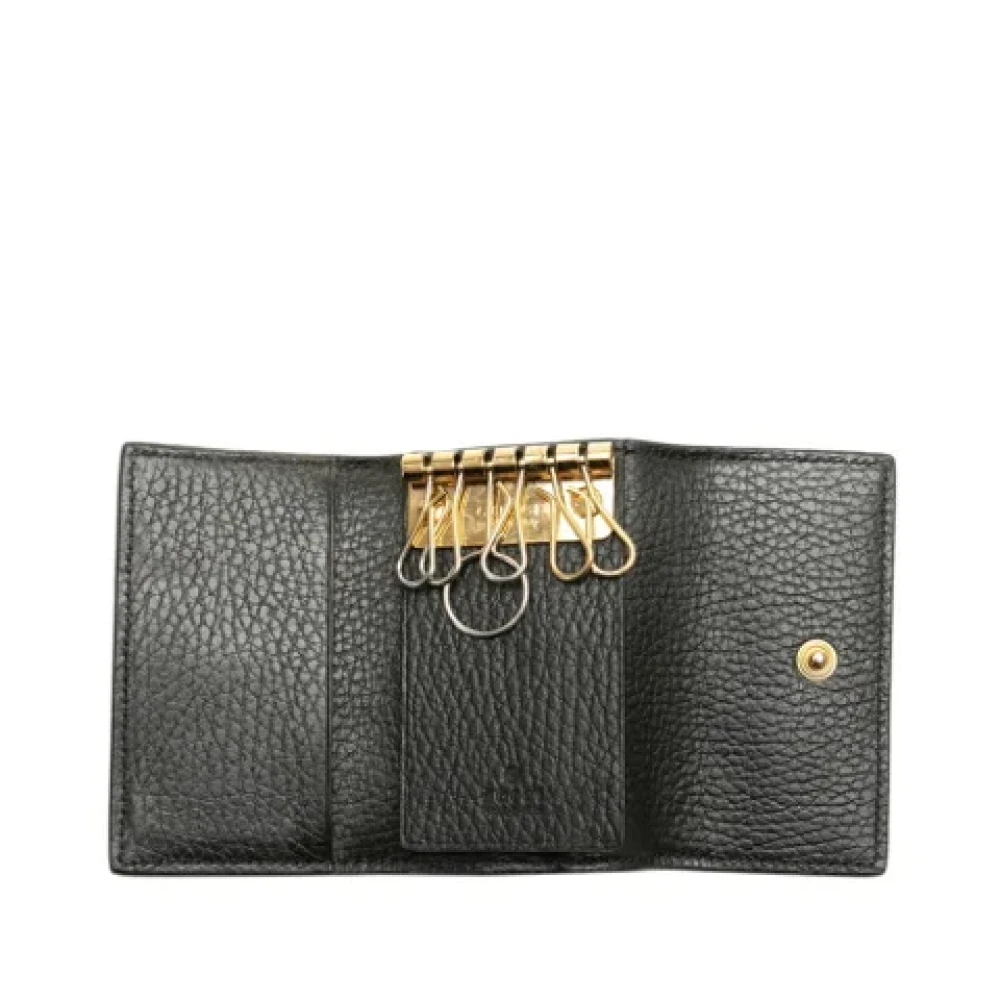 Gucci Vintage Pre-owned Leather key-holders Black Dames