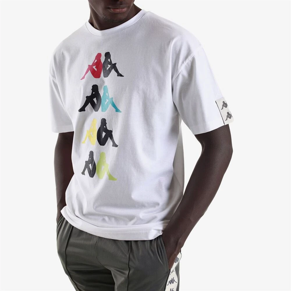 Kappa Korte Mouw T-shirt White Heren