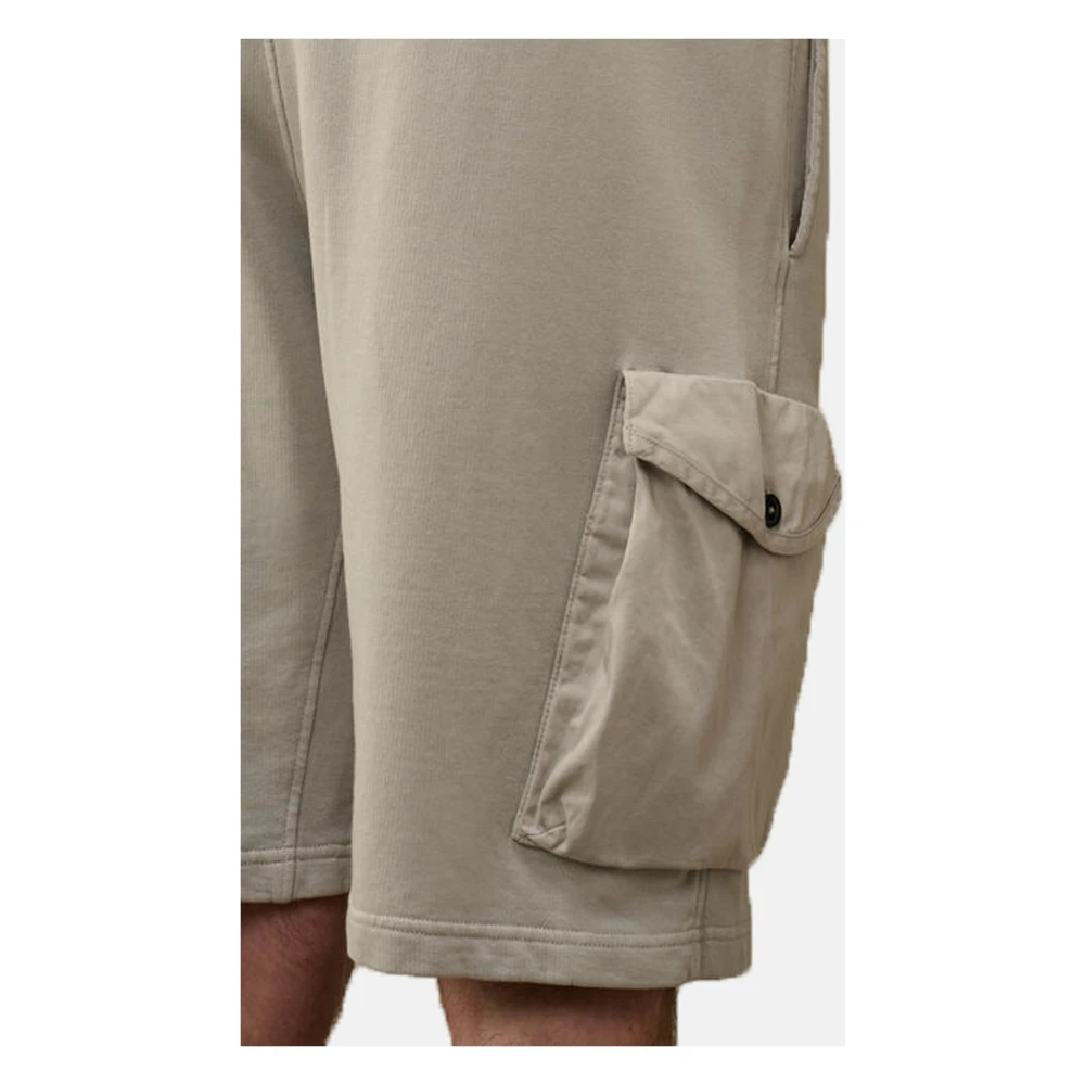 C.P. Company Cargo Katoen Fleece Bermuda Shorts Gray Heren