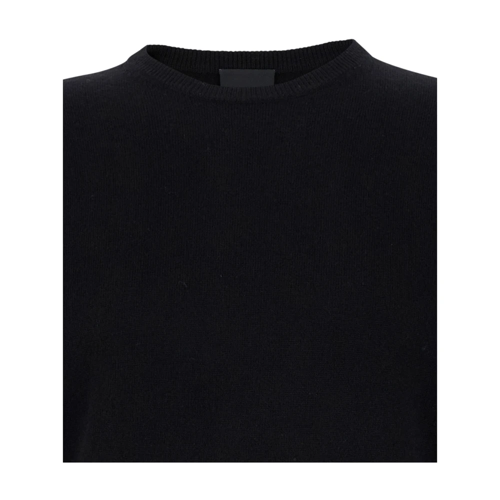 Plain Units Zwarte Cashmere Crewneck Sweater Black Heren