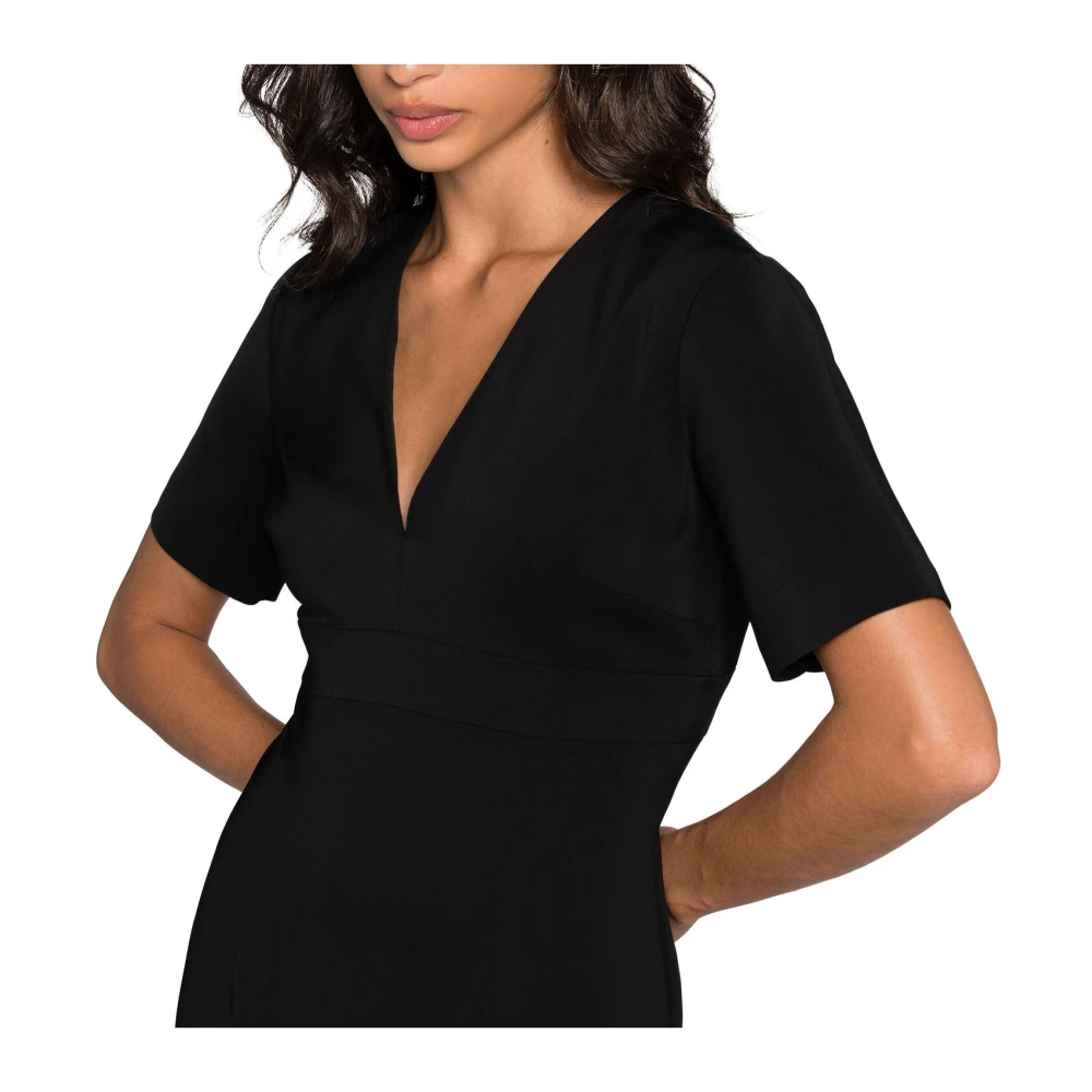 Roberto Cavalli V-hals Jurk met Korte Mouwen Black Dames