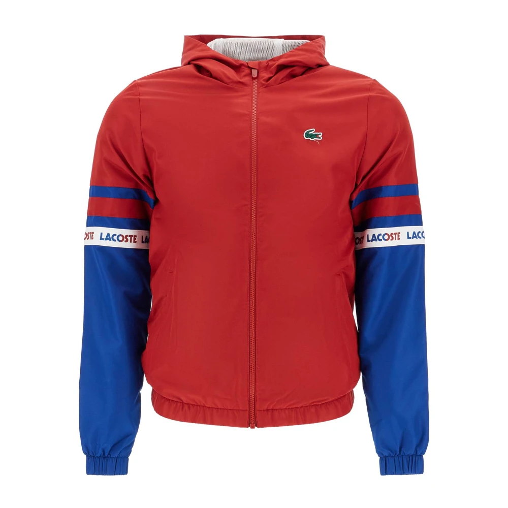 Lacoste Sportjack met Contrasterende Mouwen Red Heren